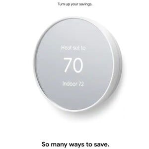 Google Nest Smart Thermostat in Snow White Pre-Owned Excellent Condition